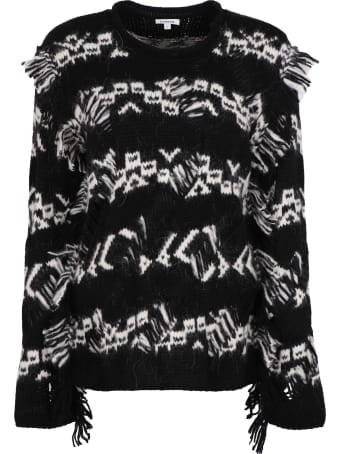 Parosh Fringed Crew-neck Sweater
