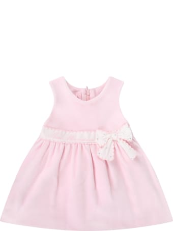 Blumarine Pink Dress For Babygirl With Logo