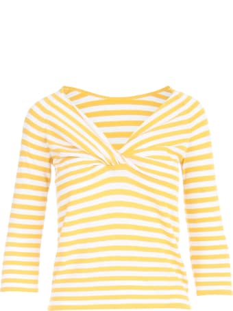 Anneclaire Striped Sweater W/knot