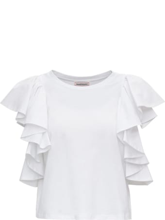 Alexander McQueen T-shirt With Flounced Sleeves