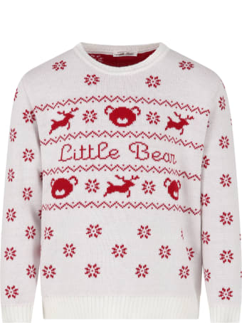 Little Bear White Sweater For Kids