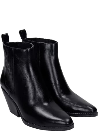 Michael Kors Sinclair Texan Ankle Boots In Black Leather