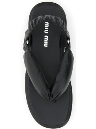 Miu Miu Padded Nappa Thong Sandals