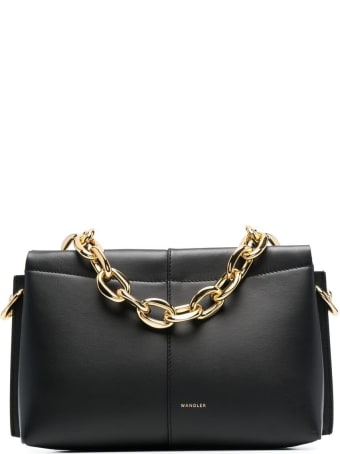 Wandler Carly Handbag In Black Leather With Logo