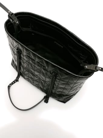 Miu Miu Quilted Shine Calfskin Tote Bag