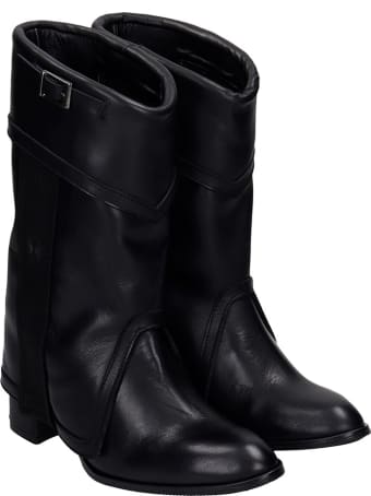 Bruno Bordese Sofi High Heels Ankle Boots In Black Leather