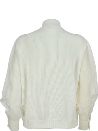 Brunello Cucinelli Cotton English Rib Cardigan With Crispy Silk Sleeves And Shiny Tab Pockets