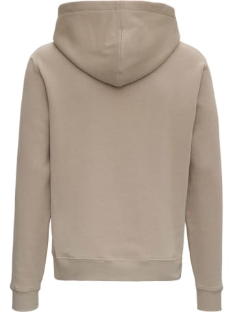 Saint Laurent Beige Jersey Hoodie With Logo Print