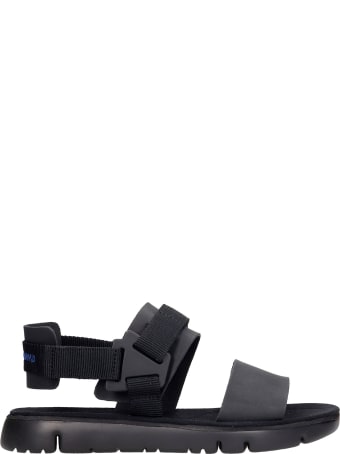 Camper Oruga Flats In Black Synthetic Fibers