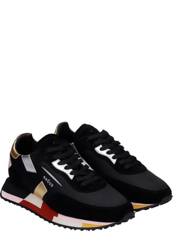 GHOUD Rush Sneakers In Black Suede And Fabric