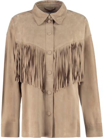 STAND STUDIO Adia Leather Fringed Jacket