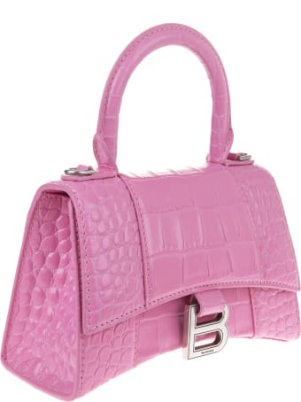 balenciaga hourglass bag pink croc