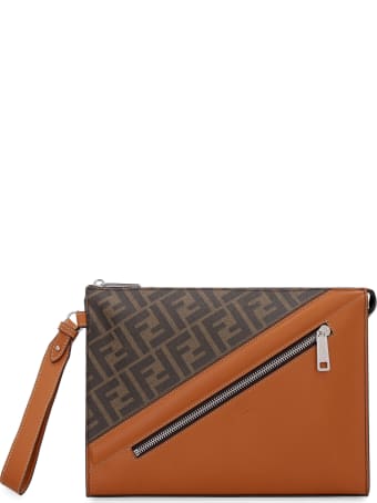 Fendi Matte Leather Flat Pouch