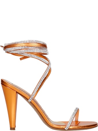 Alexandre Vauthier Sandals In Orange Leather