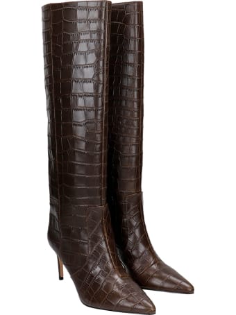 Kurt Geiger High Heels Boots In Brown Leather