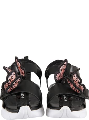 Sophia Webster Mini Black ''riva Wavy'' Sandals