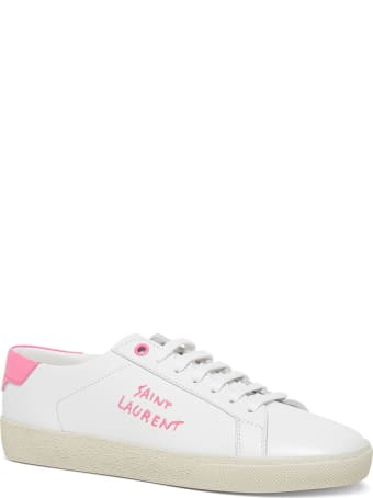 Saint Laurent Court Classic Leather Sneakers With Logo