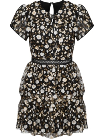 self-portrait Floral Sequin Mini Dress