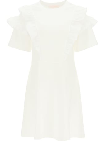 See by Chloé Jersey Short Dress With Ruffles