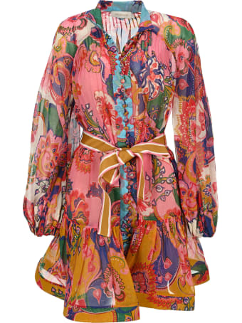 Zimmermann The Lovestruck Mini Dress In Mixed Paisley Floral