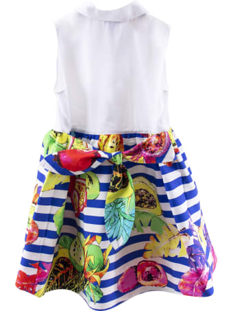 Stella Jean Girl Striped Dress With Fruits