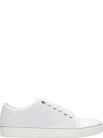 Lanvin Dbb1 Sneakers In White Suede And Leather