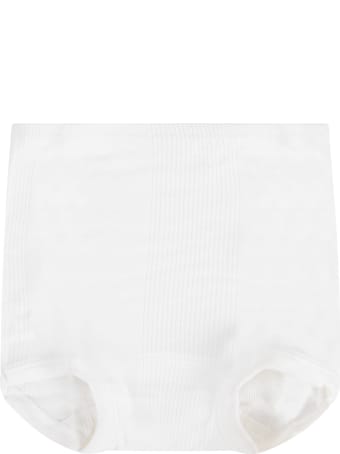 Petit Bateau White Culotte With Ribbs For Babykids
