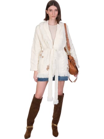Alanui Cardigan In White Wool