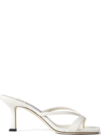 Jimmy Choo Maelie White Leather Mules
