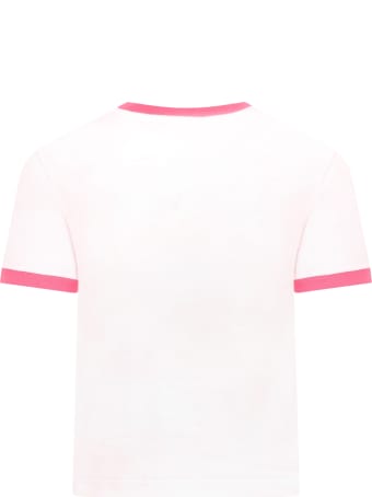 Dolce & Gabbana Pink T-shirt For Girl With Camellias
