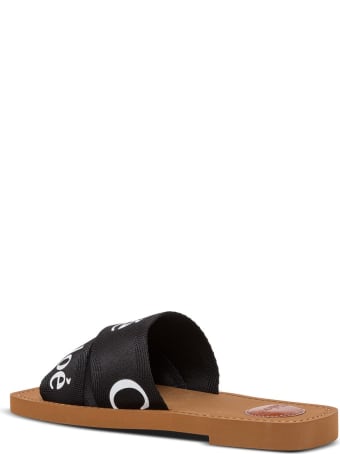 Chloé Woody Sabot In Canvas With Logo