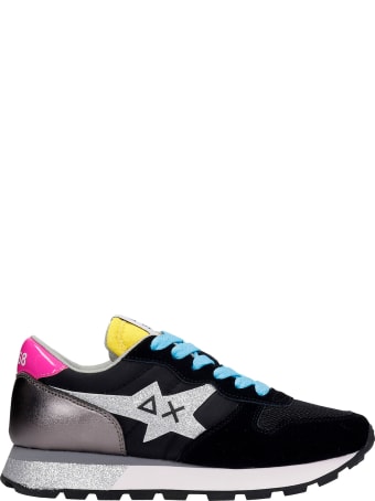 Sun 68 Ally Star Sneakers In Black Synthetic Fibers