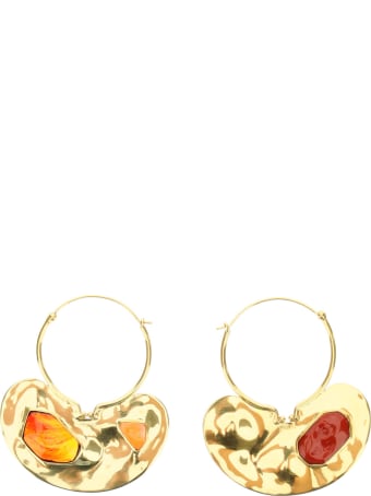 Patou Iconic Small Hoop Earrings With Stones