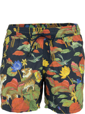 Etro Swimsuit With Tiger And Water Lily Print