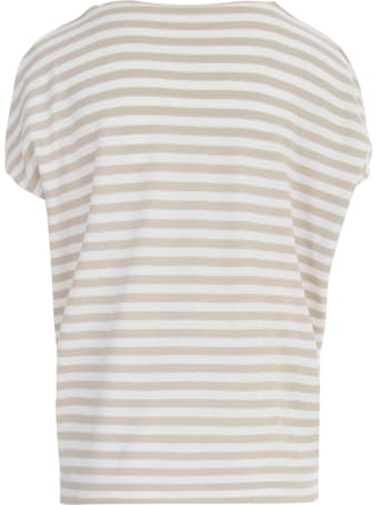 Anneclaire V Neck S/s Sweater W/down Sleeves