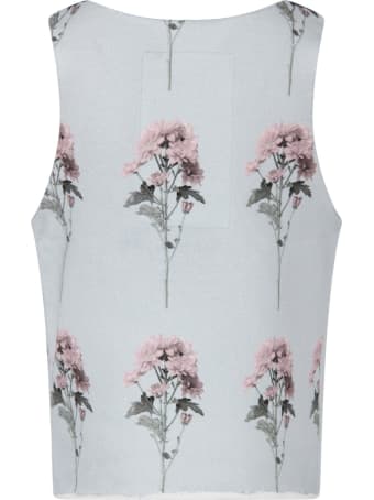 Caroline Bosmans Light Blue Tank For Girl Top With Flowers