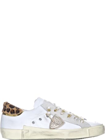 Philippe Model White/leopard Leather Sneakers