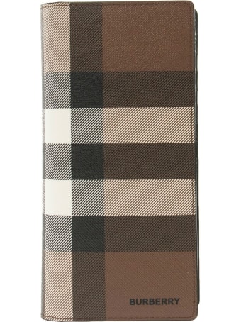 Burberry London Check And Leather Continental Wallet