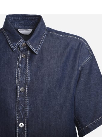 Bottega Veneta Short-sleeved Shirt Made Of Cotton Denim