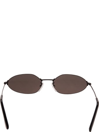 Balenciaga Black Invisible Oval Sunglasses