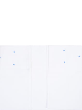 Little Bear White Set For Babyboy With Azure Polka-dots