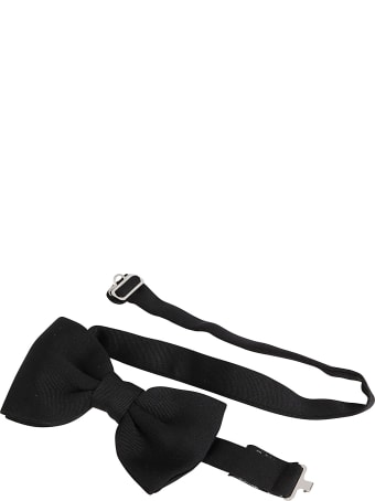 Tagliatore Black Ribbed Bow Tie