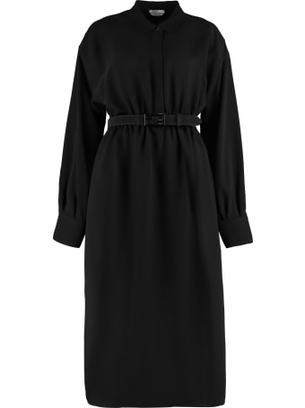 Fendi Belted Silk Dress