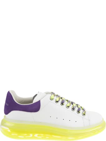 Alexander McQueen Woman White, Purple And Yellow Oversize Sneakers