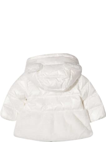 Moschino White Padded Jacket With Logo