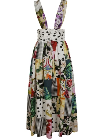 Dolce & Gabbana V-neck Pleated Long Dress