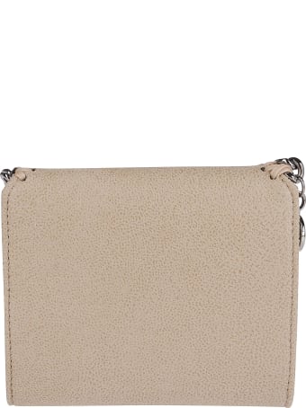 Stella McCartney Beige Faux Leather Falabella Flap Wallet
