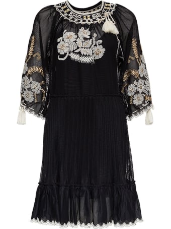RED Valentino Mesh Dress With Floral Embroidery