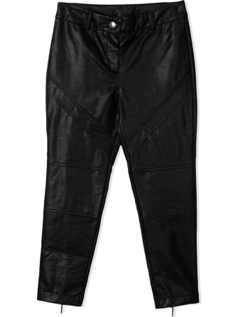 Alberta Ferretti Black Faux Leather Trousers