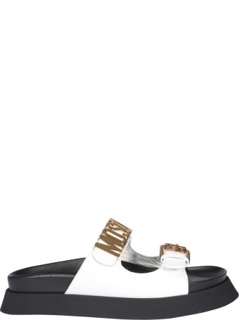 Moschino Logo Slide Sandals